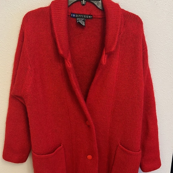 I.B. Diffusion Wool and Mohair Long Sweater Duster Jacket Small - Picture 3 of 10